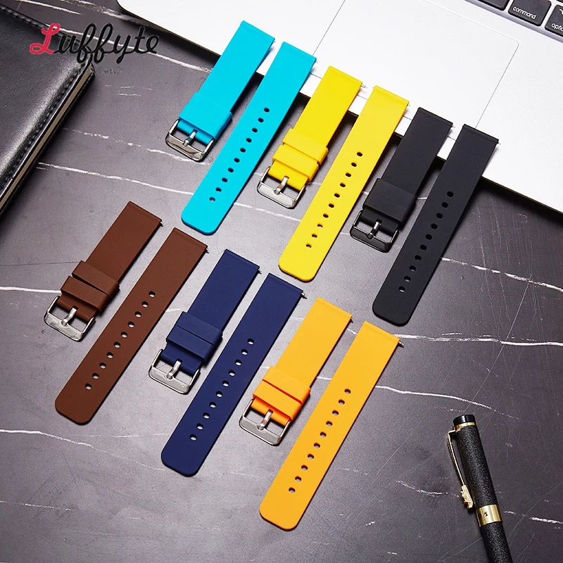 Silicone Watch Band 12mm 14mm 16mm 18mm 20mm 22mm 24mm Quick Release Watch Strap for Men Women Replacement Bracelet