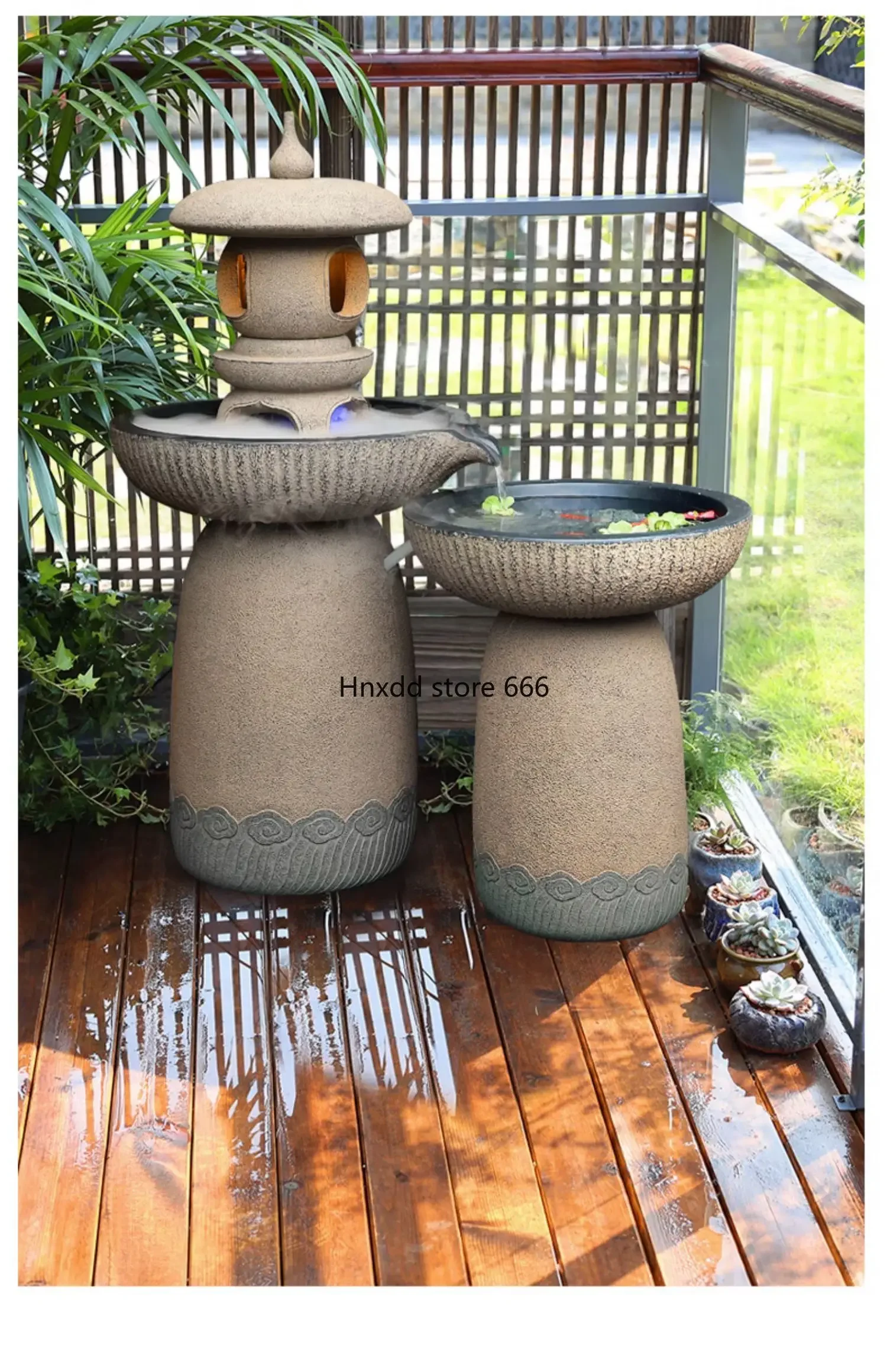 Chinese balcony floor-to-ceiling flowing water ornament creative decorative landscaping fountain water feature