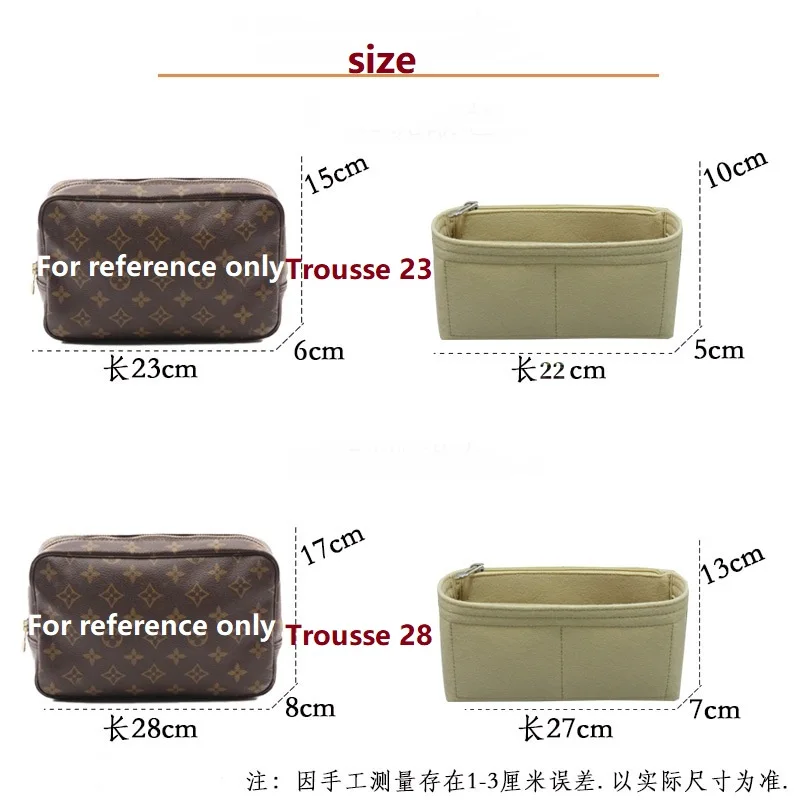 【Only Sale Inner Bag】Bag Organizer Insert For Lv Trousse Toilette Pouch 23 28 Organiser Divider Shaper Protector Compartment