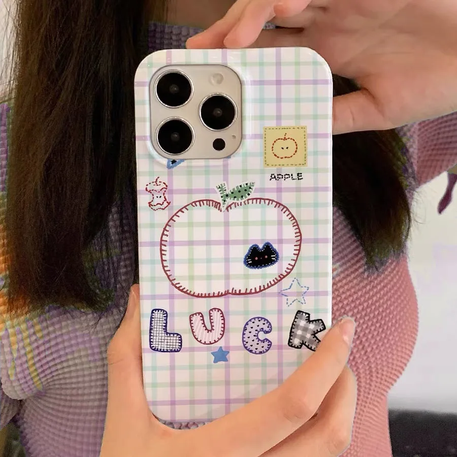 Green Purple Striped Apple Phone Case for IPHONE 18 17 Air 16E 15 PROMAX 14 15Plus 13 12MINI 11PRO 16Plus XR Acrylic Phone Cover