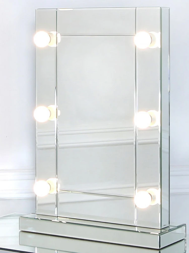 Makeup mirror LED light bulb mirror glass process dressing  salon seat makeup light