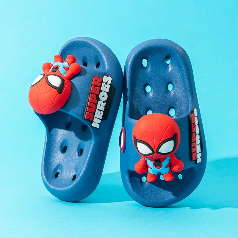 

Лето 2026, новые детские тапочки с рисунком Человека-паука для дома, домашние противоскользящие и одористые тапочки для ног