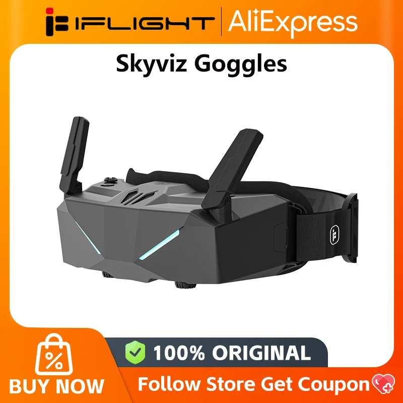 

Iflight Skyviz Goggles Интегрированные аналоговые очки Fpv с микроподошвой, 100 Гц, с режимами гонок/фристайла Fov
