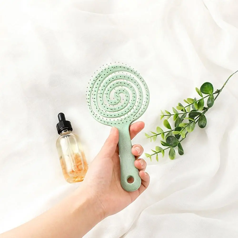 

Macaron Lollipop Shape Barber Comb Mosquito Coil Shape Hanging Hole Solid Color Hair Brush Vented Salon Scalp Massage Comb Girl
