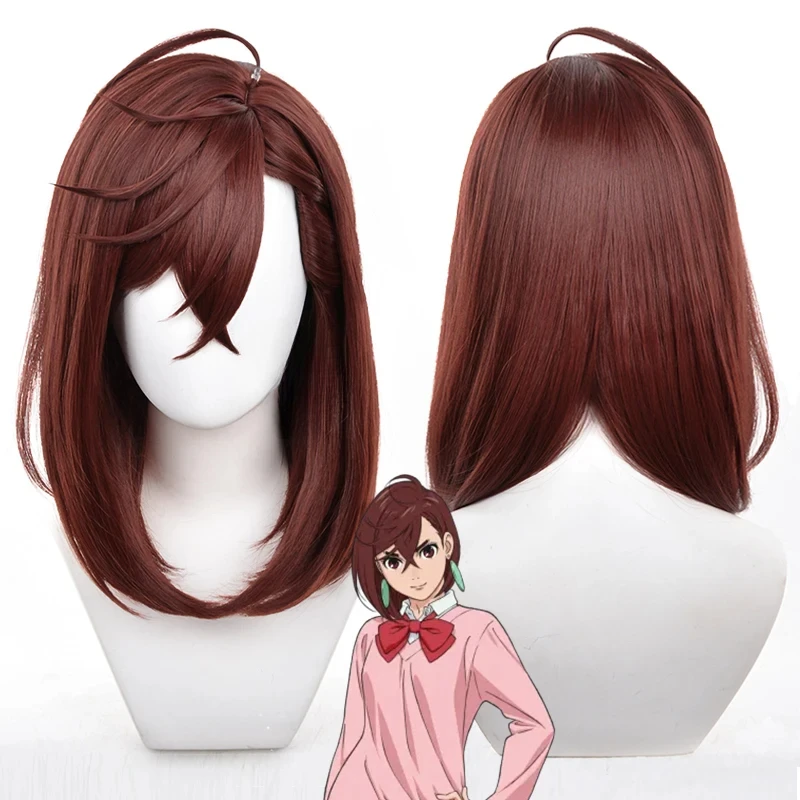 Peluca de Cosplay de Anime Dandadan Momo Ayase, pelo corto marrón Jiji Ken, fiesta de Halloween para mujeres y niñas, accesorios de juego de rol