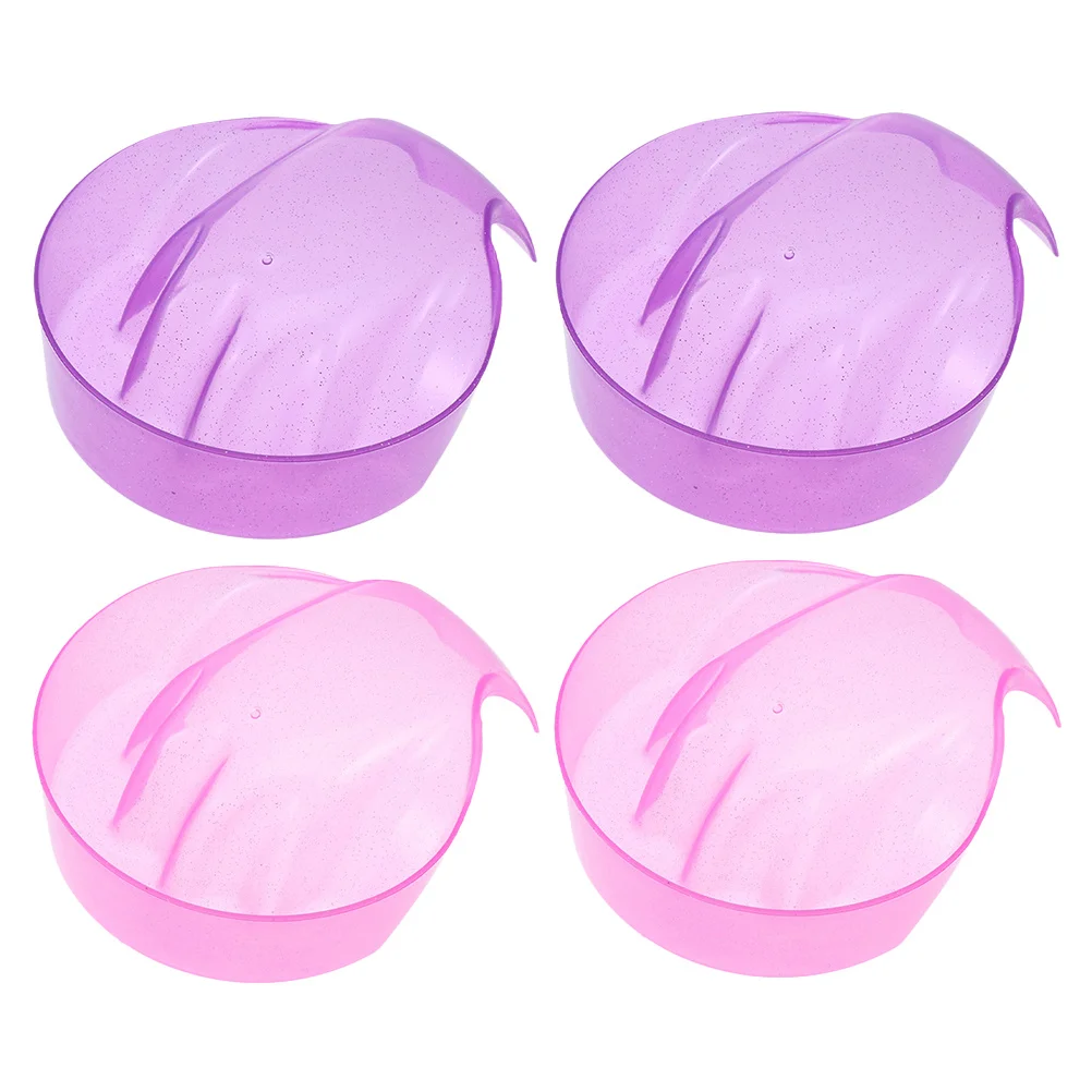 4Pcs Nail Soaker Bowl Set Gel Polish Remover Comfortable Experience Easy to Clean Multifunctional for Salon Home