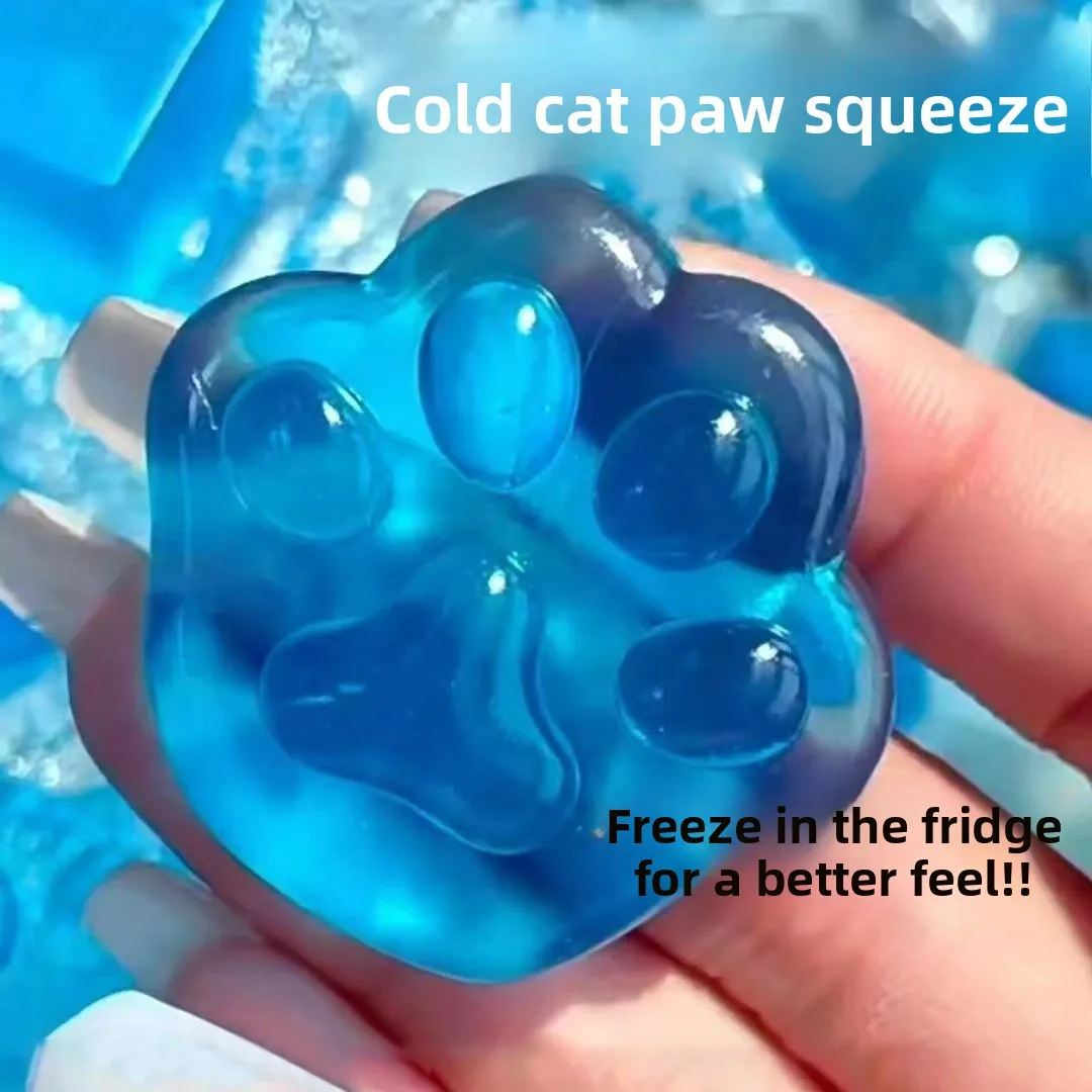  Claw Squeezable Toy Creative Washable TPR Transparent Sparkling Powder Stress Relief Small Ice Cube Adhesive Fun Stress R...