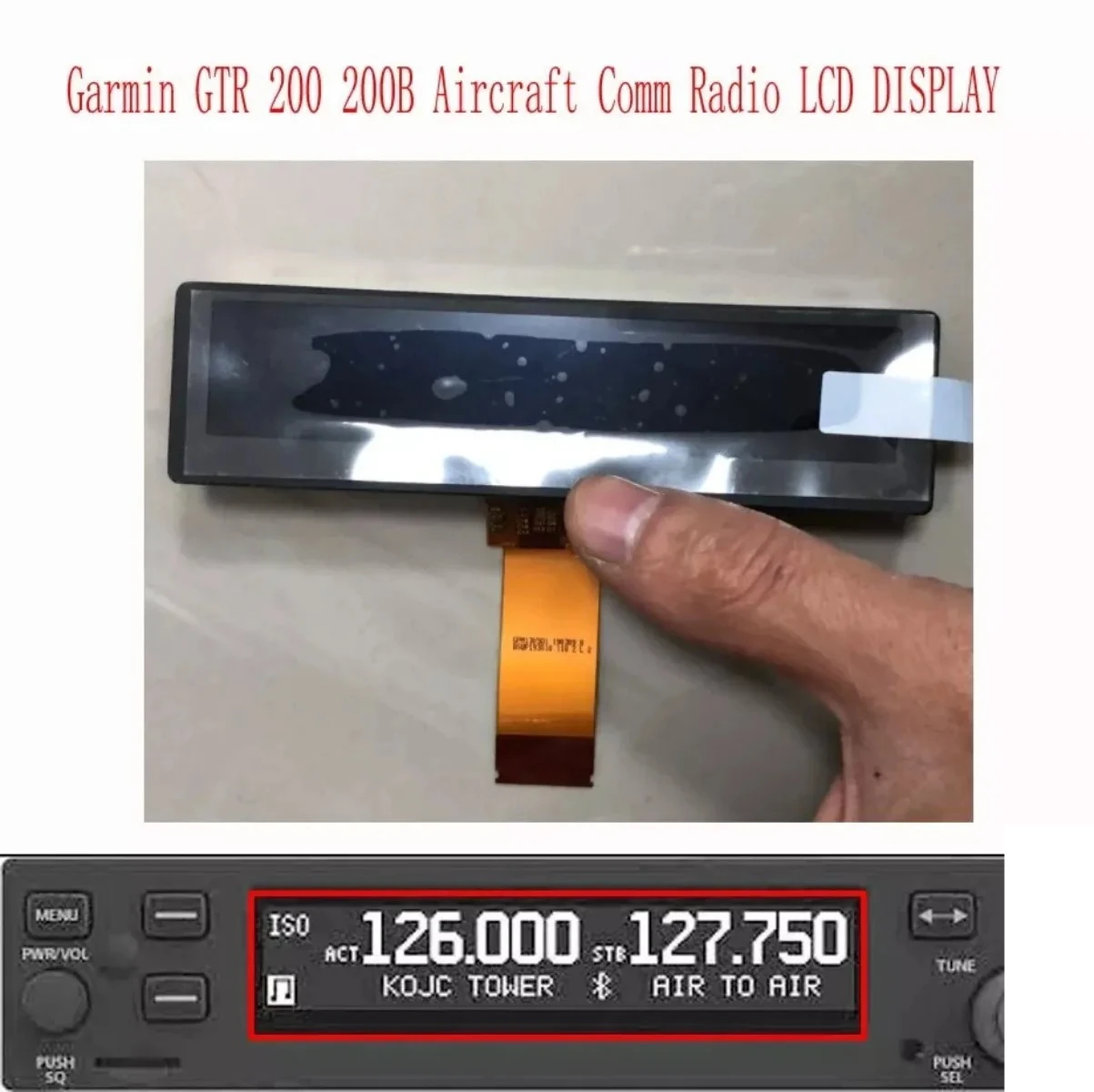LCD Display for Garmin GTR200 200B Aircraft Comm Radio Screen Reapairment