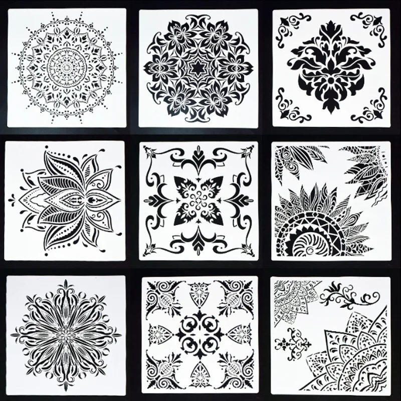 30*30cm Mandala Stencils DIY Layering Wall Stone Color Painting Scrapbook Coloring Embossing Album Decorative Template Reusable