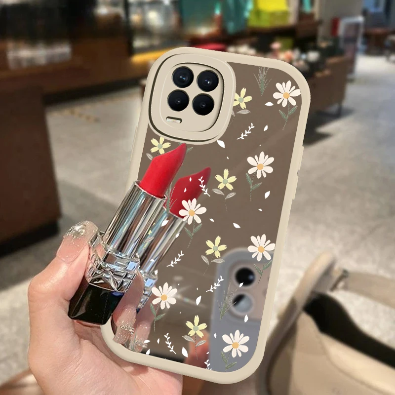 Flower Makeup Mirror Case For OPPO Reno 5F 5 4F 4 2F 2Z 2 5 Pro Luxury Flower Pattern Cover For Reno 2Z 2F 4F 5F 5 Pro