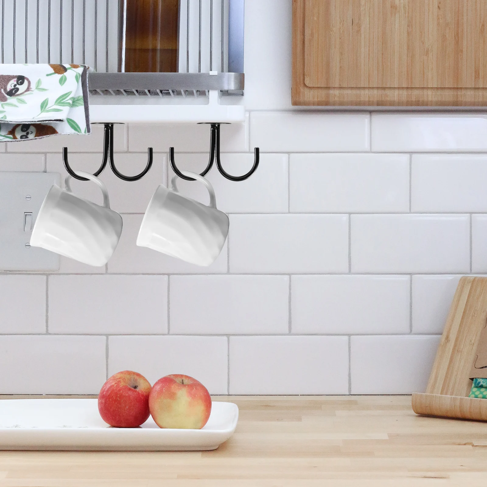 

4 Pcs Kitchen Cup Holder Mug Stand Cups for Counter Hook Display Rack Metal Shelf