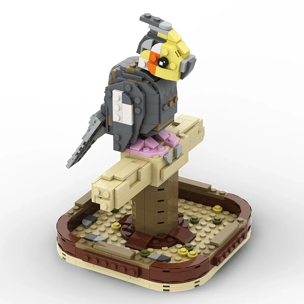 Gobricks moc animal pássaro cockatiel bloco de construção conjunto oriental rosella papagaio falando colorido pássaro tijolo brinquedos para crianças presente
