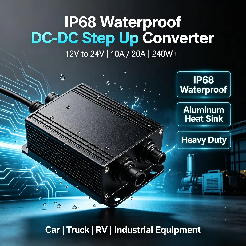 Waterproof DC-DC Step Up Converter 12V to 24V 10A 15A 20A Boost Power Transformer