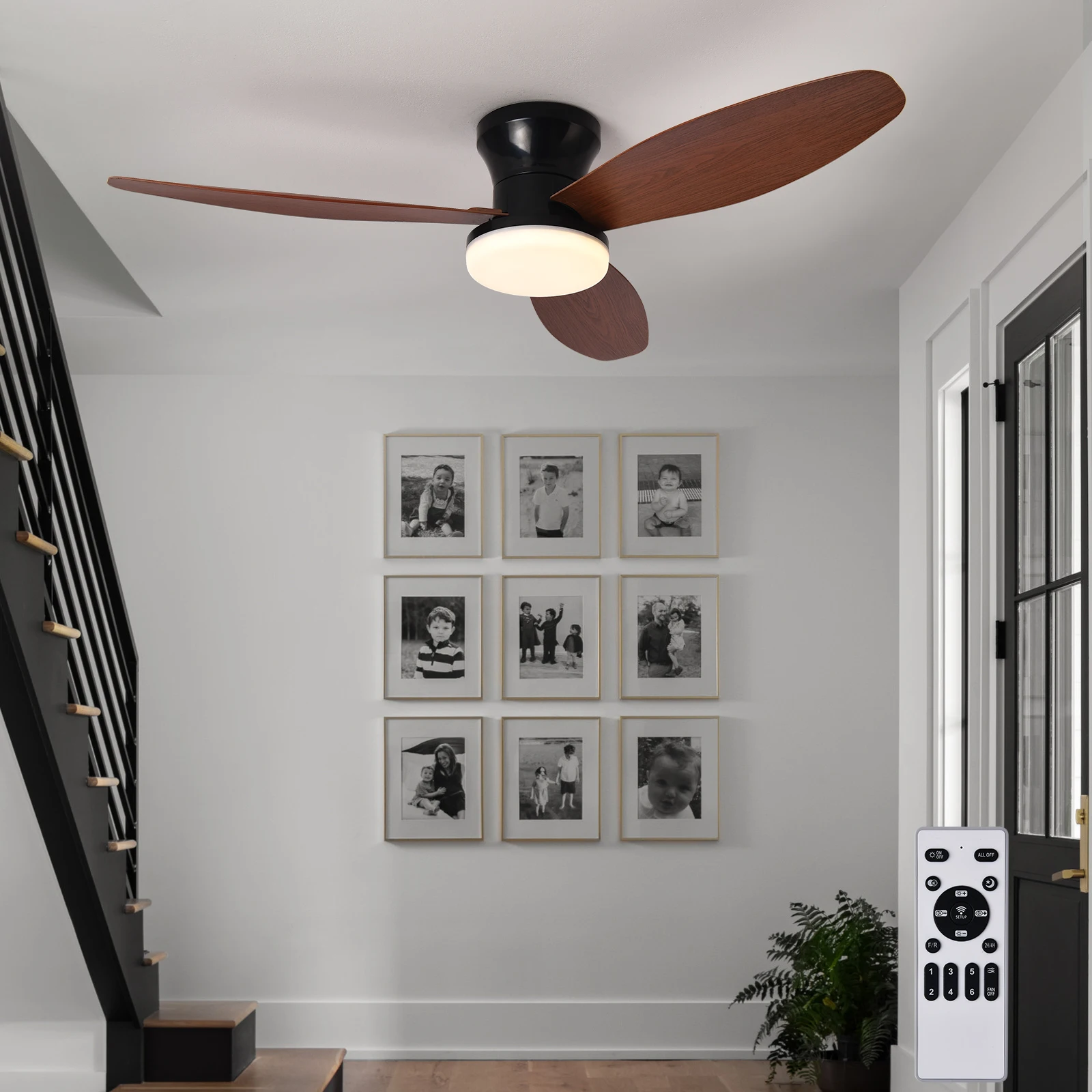 Three-Blade Ceiling Fan with Dimmable Light and Remote — detail 7