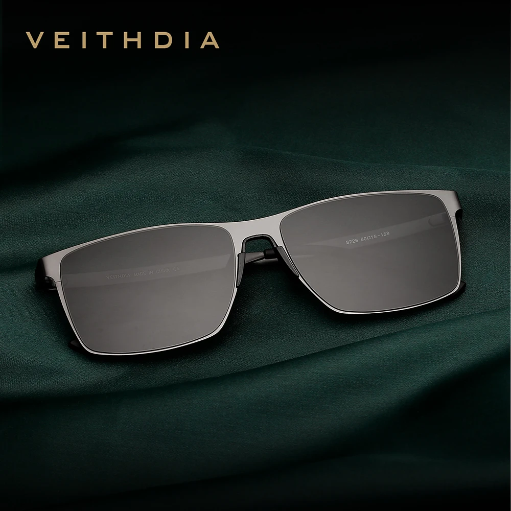 VEITHDIA Men's Sunglasses Fishing Polarized UV400 Nylon Lens Outdoor Driving Eyewear Stainless Steel Sun Glasses For Male V8226