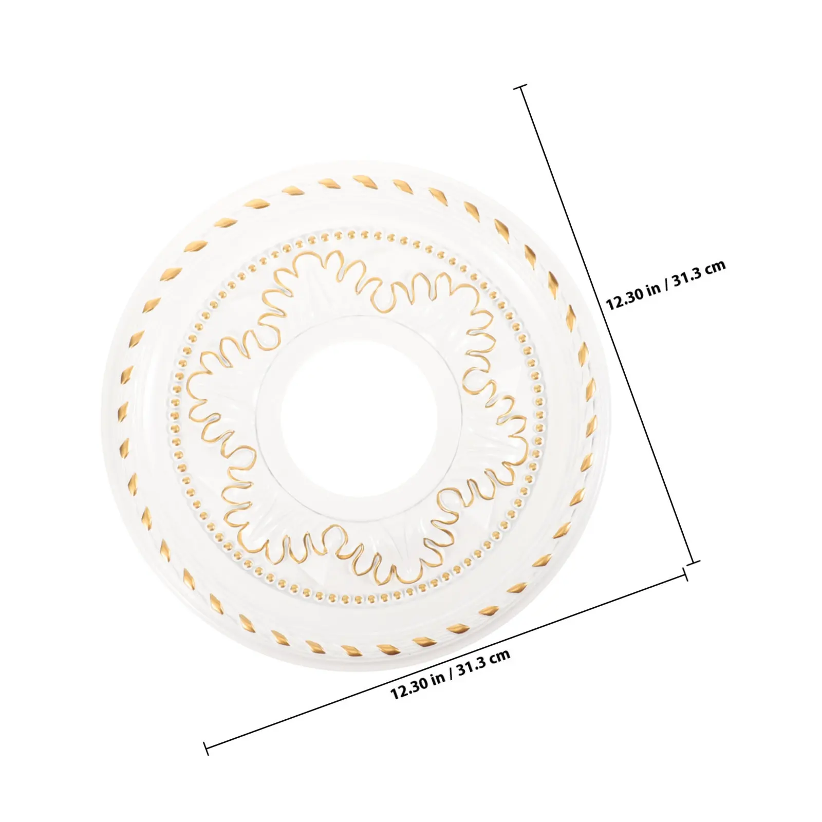 French Style Ceiling Medallion Round Home Lighting Decorative Ring PVC PU Material Easy Clean Sturdy for Chandeliers Ceiling