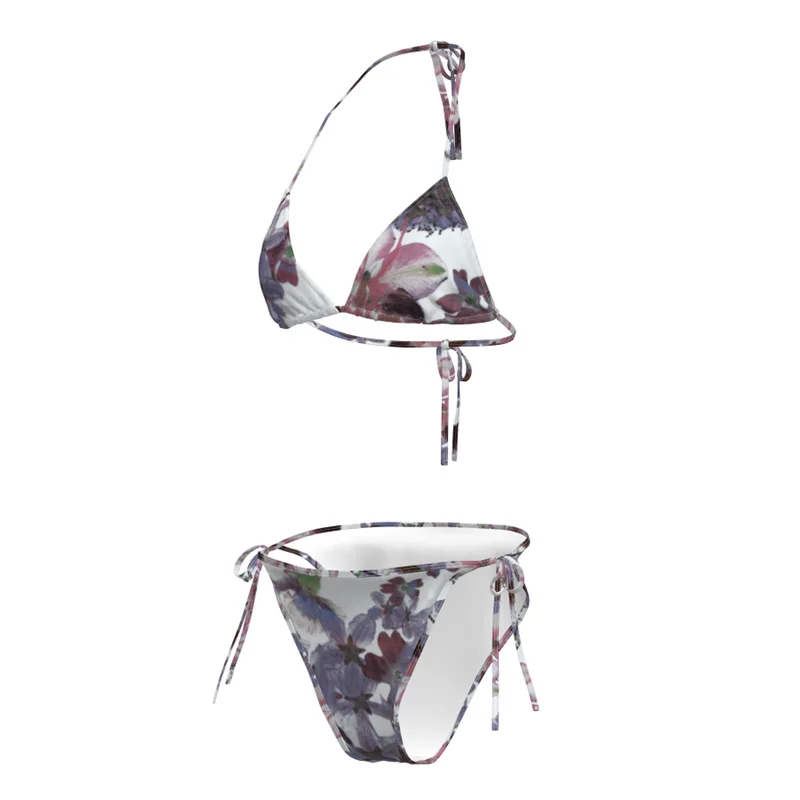 Summer 2026 Sexy Bikini Swimsuit Small Chest Gathered Look Big Separate Swimwear Women's Underwear Set Triangular Bikini with...