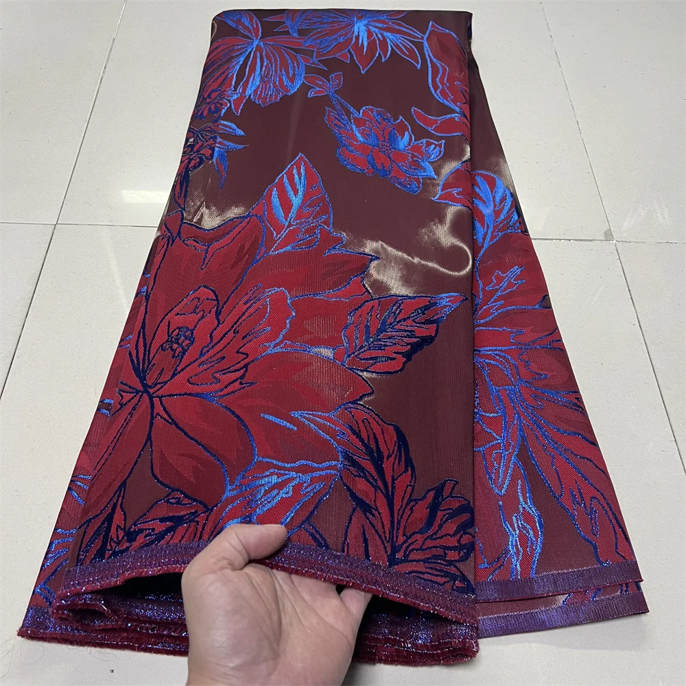 

Latest African Nigerian Tulle Lace Fabric High-Quality Jacquard Organza Embroidery for Party Prom Dresses Design YXZ204 2026