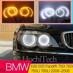 Bawełniane światło Switchback LED Angel Eye Dual Color do BMW E66 E65 Facelift 750I 760i 750Li 760Li 2006 2007 2008