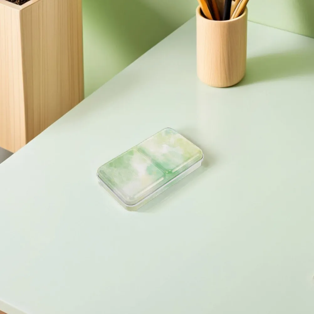 2Pcs Watercolor Palette Trifold Iron Box Portable Palette Solid Pigment Tin Box Builtin Mixing Tray Travel Paint Case Artist