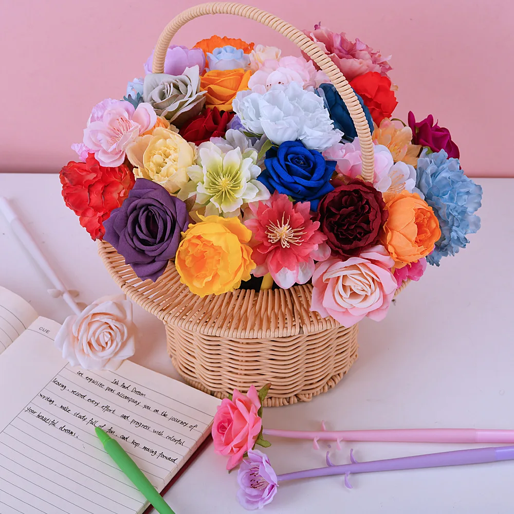 Wholesale 30pcs Simulated Flowers Gel Pens for Writing Kawaii Stationery Bulk Student School Supplies Kids Prizes Teacher Gifts