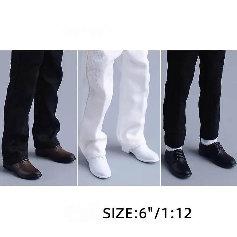 ما قبل البيع 1/12 مقياس الذكور الملابس الرسمية الأعمال الأحذية البلاستيكية الأحذية الصلبة نموذج صالح 6 ''عمل أرقام الجسم الدمى التبعي #2
