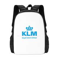Klm Royal Dutch Logo School Bags Travel Laptop Backpack Klm Royal Dutch Flag Carrier Netherlands Amsterdam Airport Schiphol