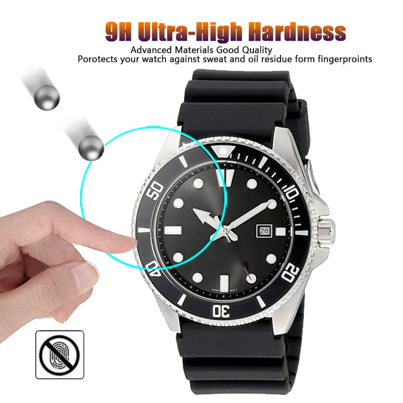 2PCS Screen Protector Guard For Casio MDV-106 MDV106 Luminous Diving Watch HD Clear 2.5D Slim Tempered Glass Protective Film