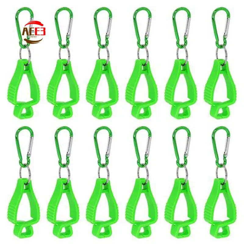 AEE3-Glove Belt Clip Fixed Glove Clip For Work Glove Holders With Metal Carabiners For Construction Worker Guard Labor(Green)