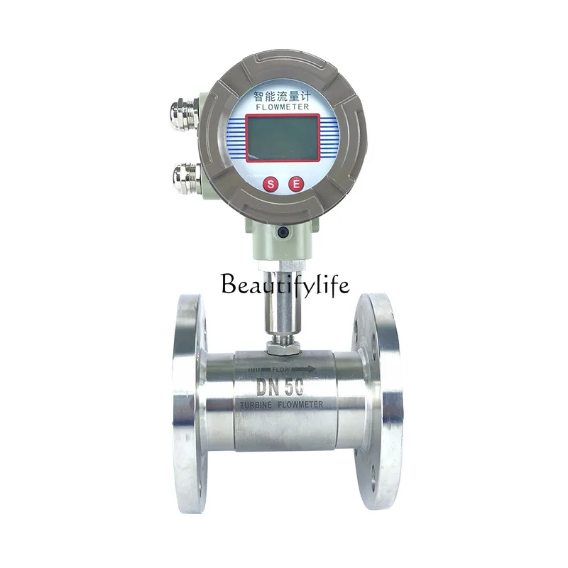 مقياس تدفق التوربينات السائلة الذكي عالي الدقة، شاشة ديجيتال، مستشعر خط أنابيب قياس السائل