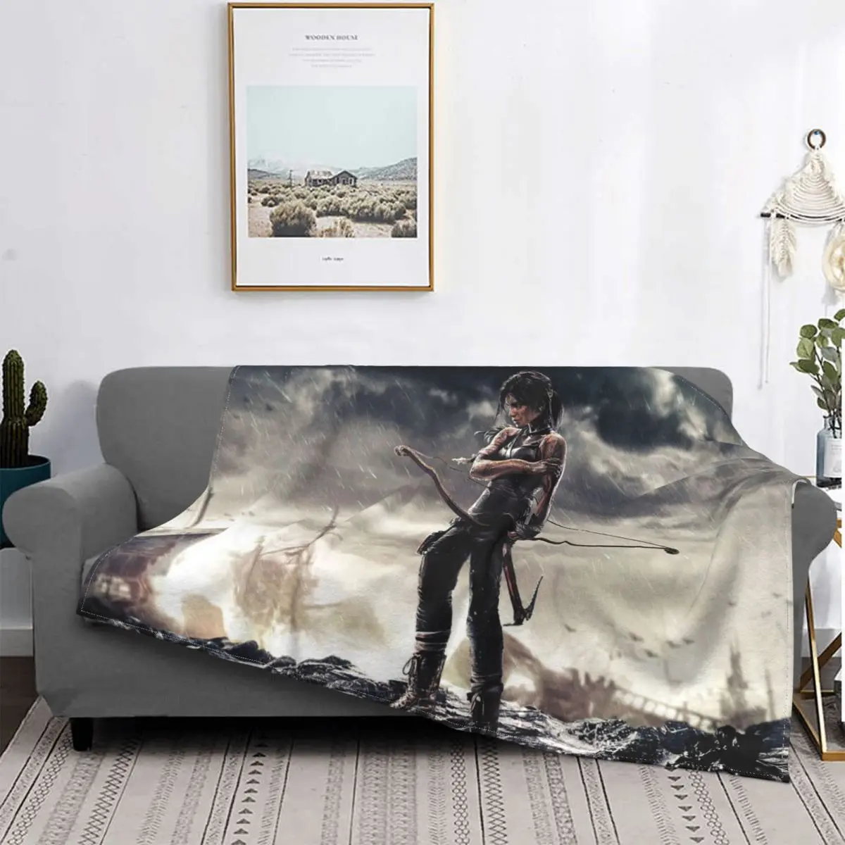 Tomb Raider Jonah Maiava Knitted Blankets Flannel video Game cartoon Super Warm Throw Blankets for Outdoor Travel Bed Rug