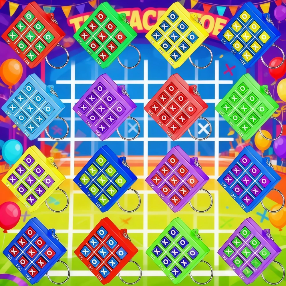10-30 pçs divertido tic tac toe jogo chaveiro para festa de aniversário casamento dia dos namorados ano novo carnaval presente pinata saco de presente enchimento
