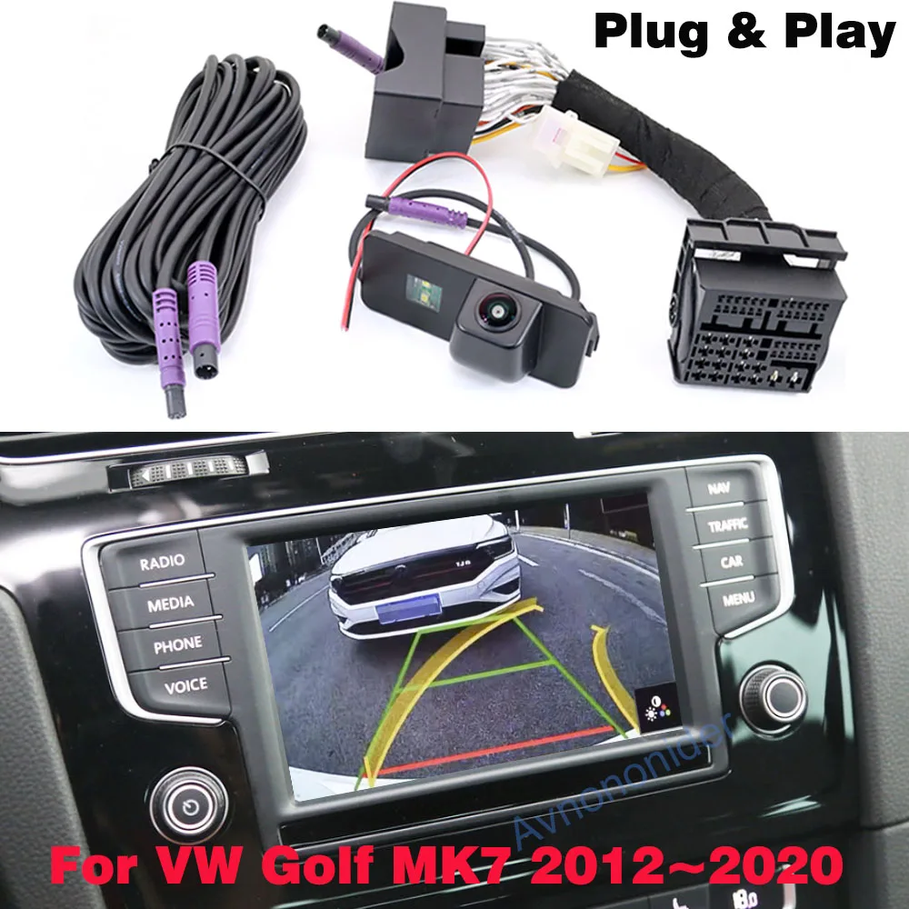 Canbus Rückfahrkamera mit HD-Rückfahrtbahn für Volkswagen Golf MK7 2012~2020 MQB-Einheit OEM-Bildschirm Plug & Play ohne Codierung