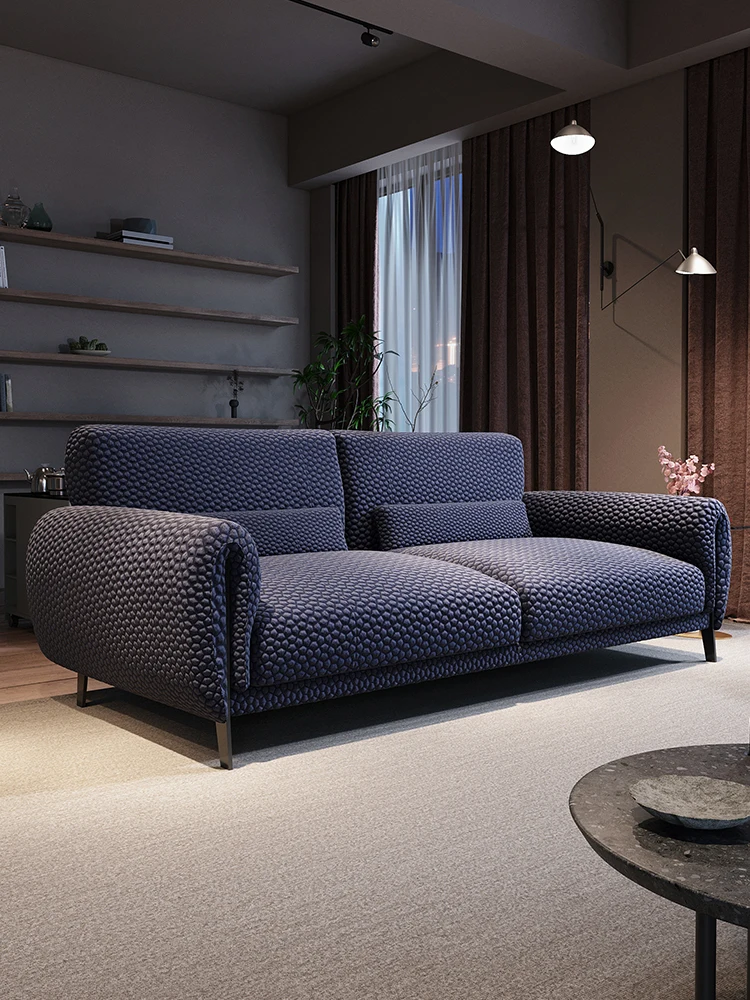 

Italian-style fabric sofa modern minimalist Nordic size living room furniture wabi-sabi sofa