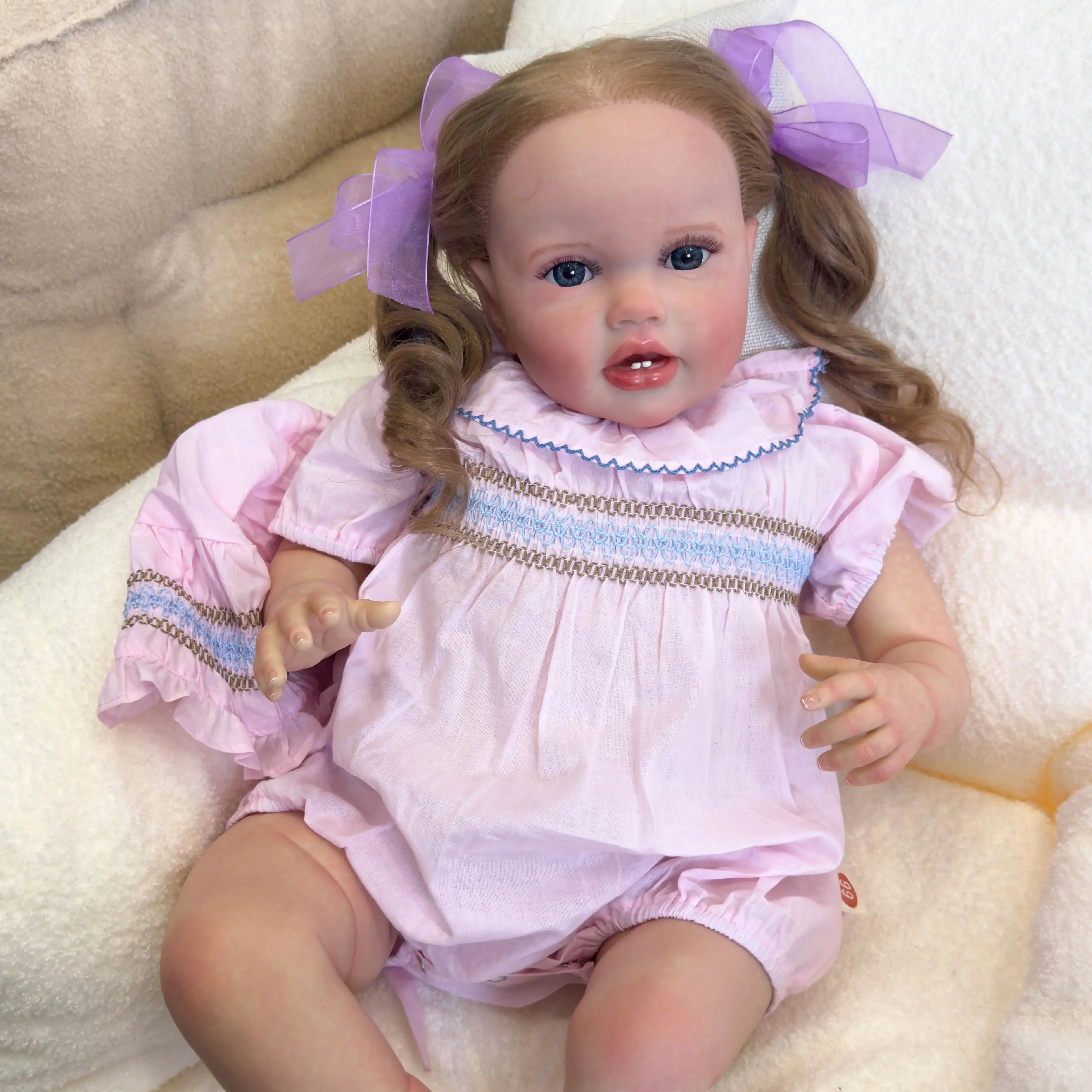 

NPK 24Inch Lottie Reborn Baby Toddler Doll Newborn Princess Girl Lifelike Soft Touch 3D Skin Art Doll with Hand Root Hair