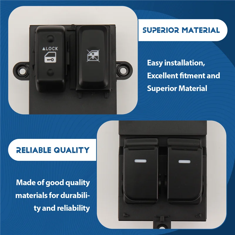 【BRILLIANT 】For KIA SOUL 2010-2013 Compatible Front Left Power Window Control Switch 93570-2X100 Window Glass Lift Button 935702
