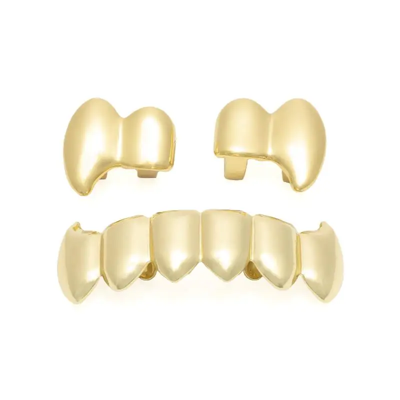 مصاص دماء لتقوم بها بنفسك أنياب مزدوجة Grillz قبعات أسنان لامعة قابلة للإزالة للجنسين الشرير الهيب هوب مجوهرات للجسم هالوين تأثيري هدية حفلة #4
