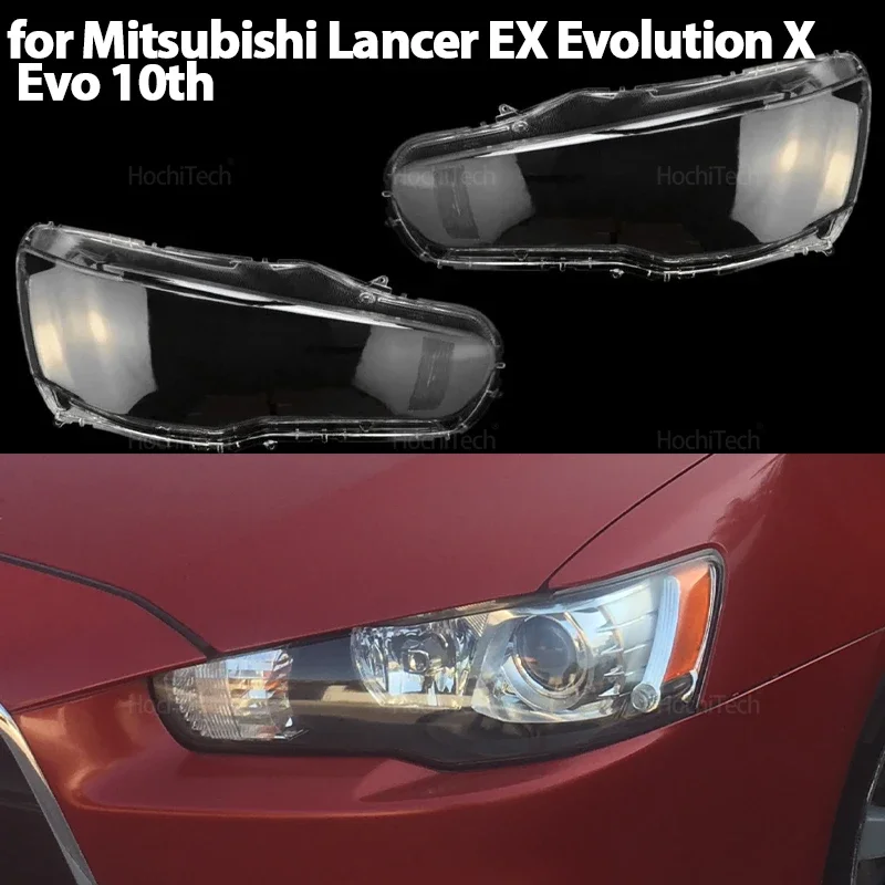 For Mitsubishi Lancer EX Evolution X Evo 10th 2008-2016 Transparent Housing Front Headlight Lens Shell Cover Lampcover Lampshade