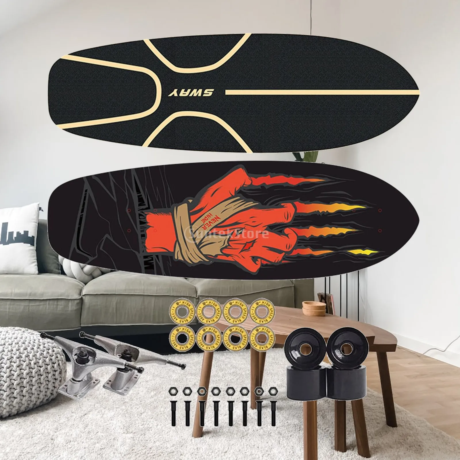 

75xcm Skateboard Maple Deck Teens CX 78A Hardness Wheel Surfing Starter Learning Cruiser with Screwdriver