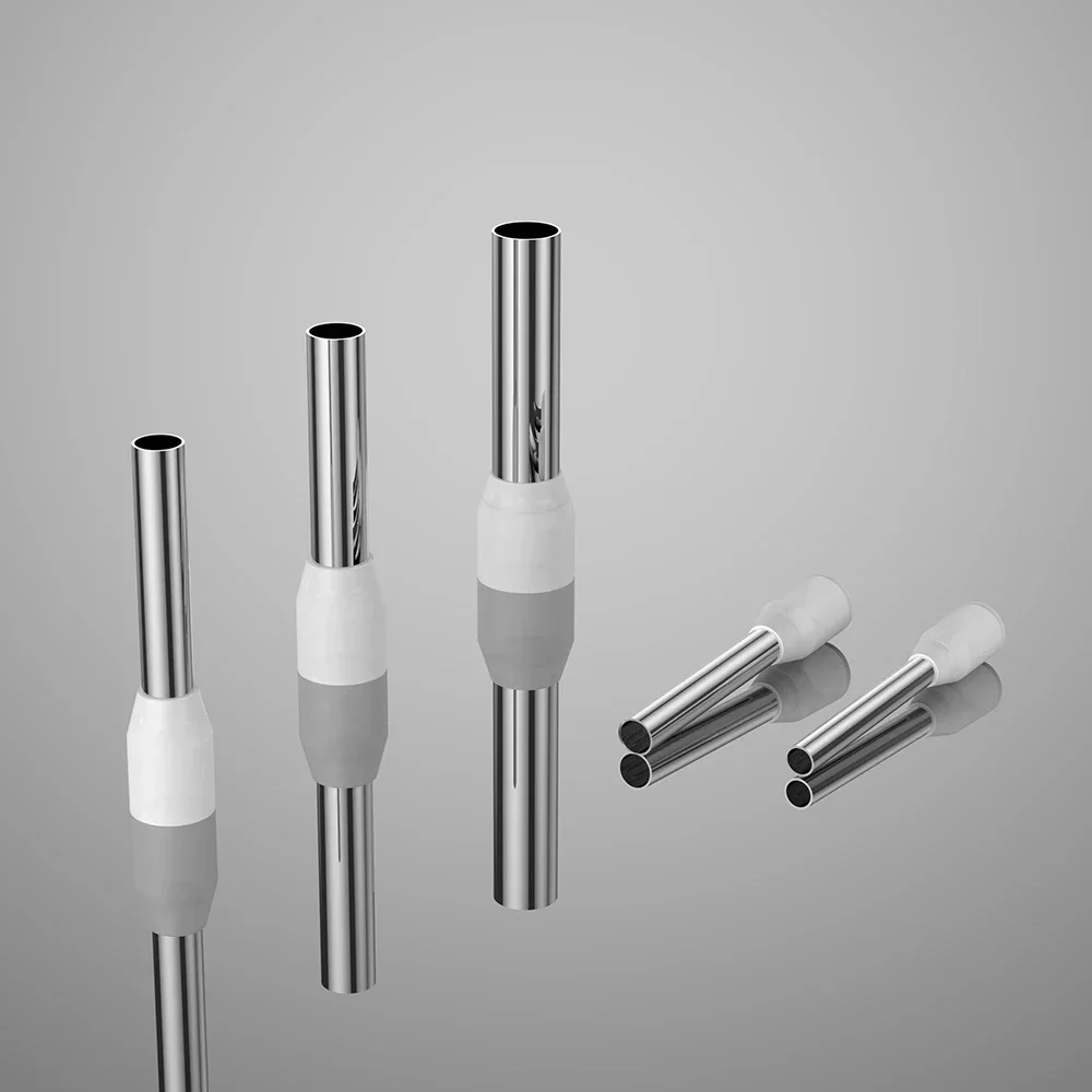 Viborg Audio Pure Copper Rhodium Plated Crimp Terminal Cable End Sleeves for Audio And Hi-Fi Applications Wire End Sleeves