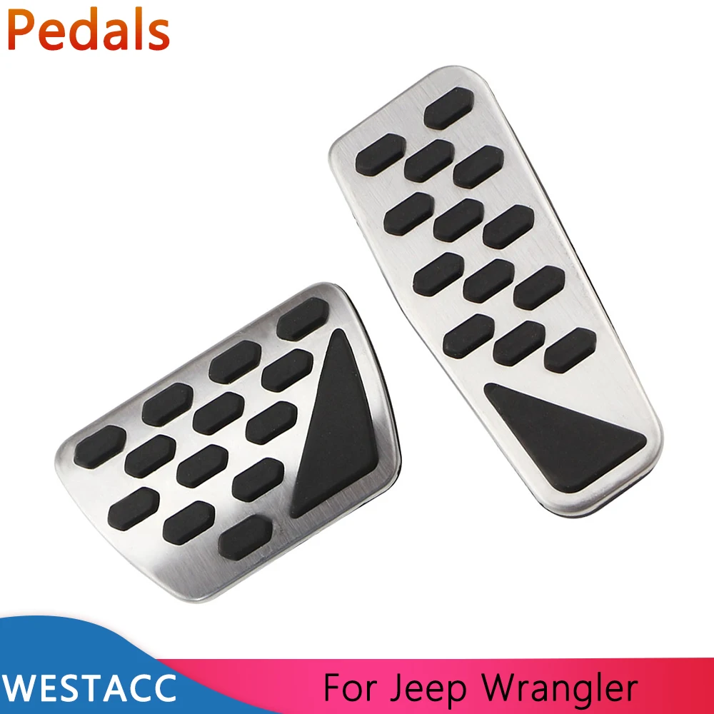 Car Pedals for Jeep Wrangler JL 2018 - 2021 AT Accelerator Brake Pedal Protective Cover Stainless Steel Interior Accessories