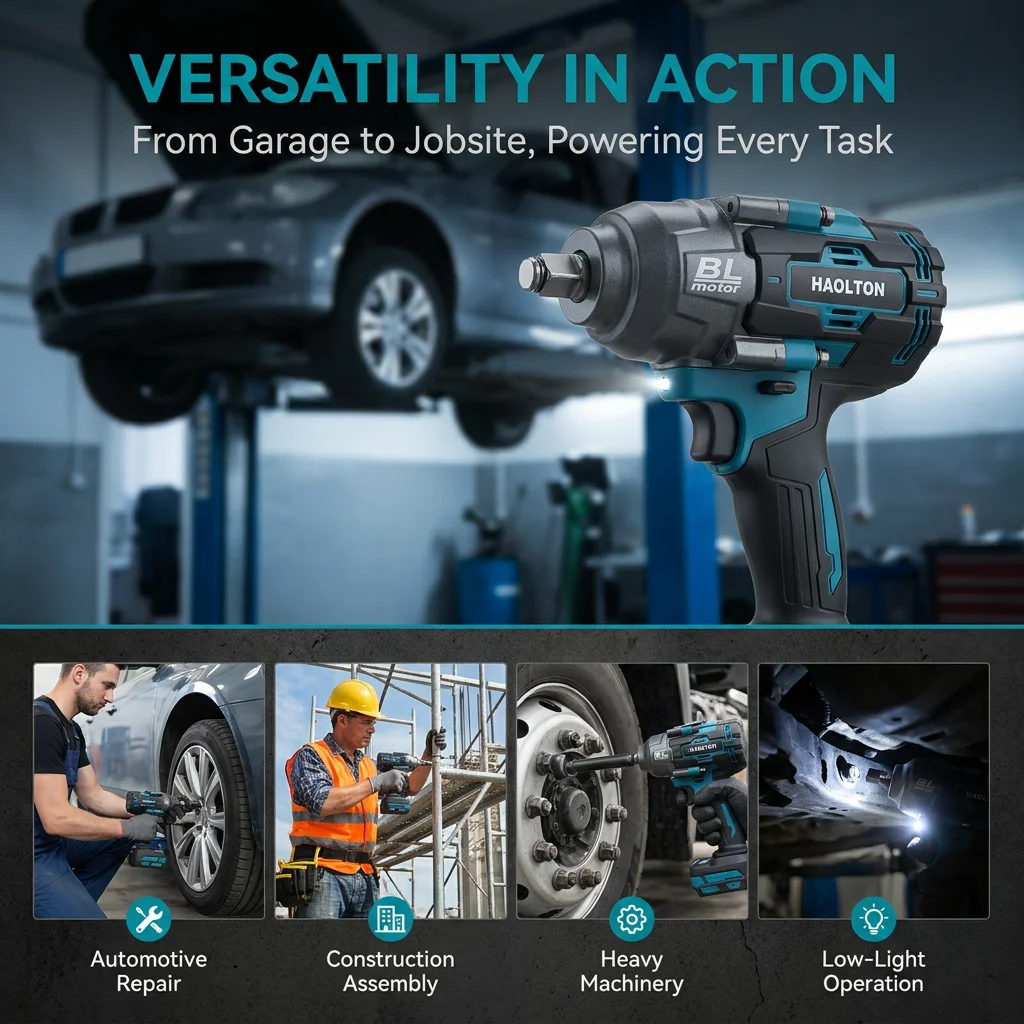 Haolton 2000Nm Brushless Impact Wrench, High Torque, 1/2