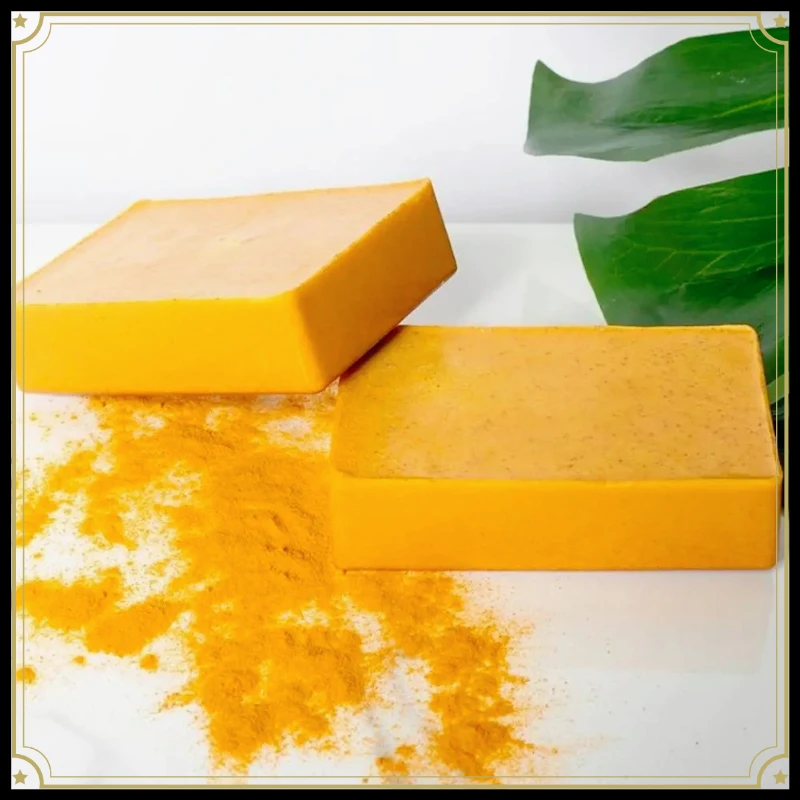 1/2/3Pcs  Turmeric Hand Made Soap, Lemon Kojic Acid Soap, Shower and Facial Soap Body Care image 3