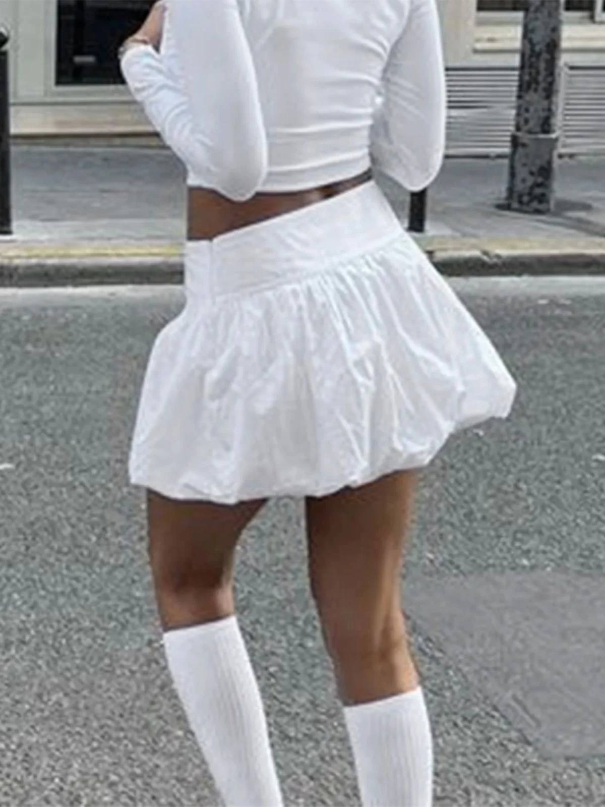 

Женская повседневная юбка-пузырь средней талии, трапециевидной формы, юбка-зонтик из полиэфирного волокна, декоративная 3D весна, лето, осень