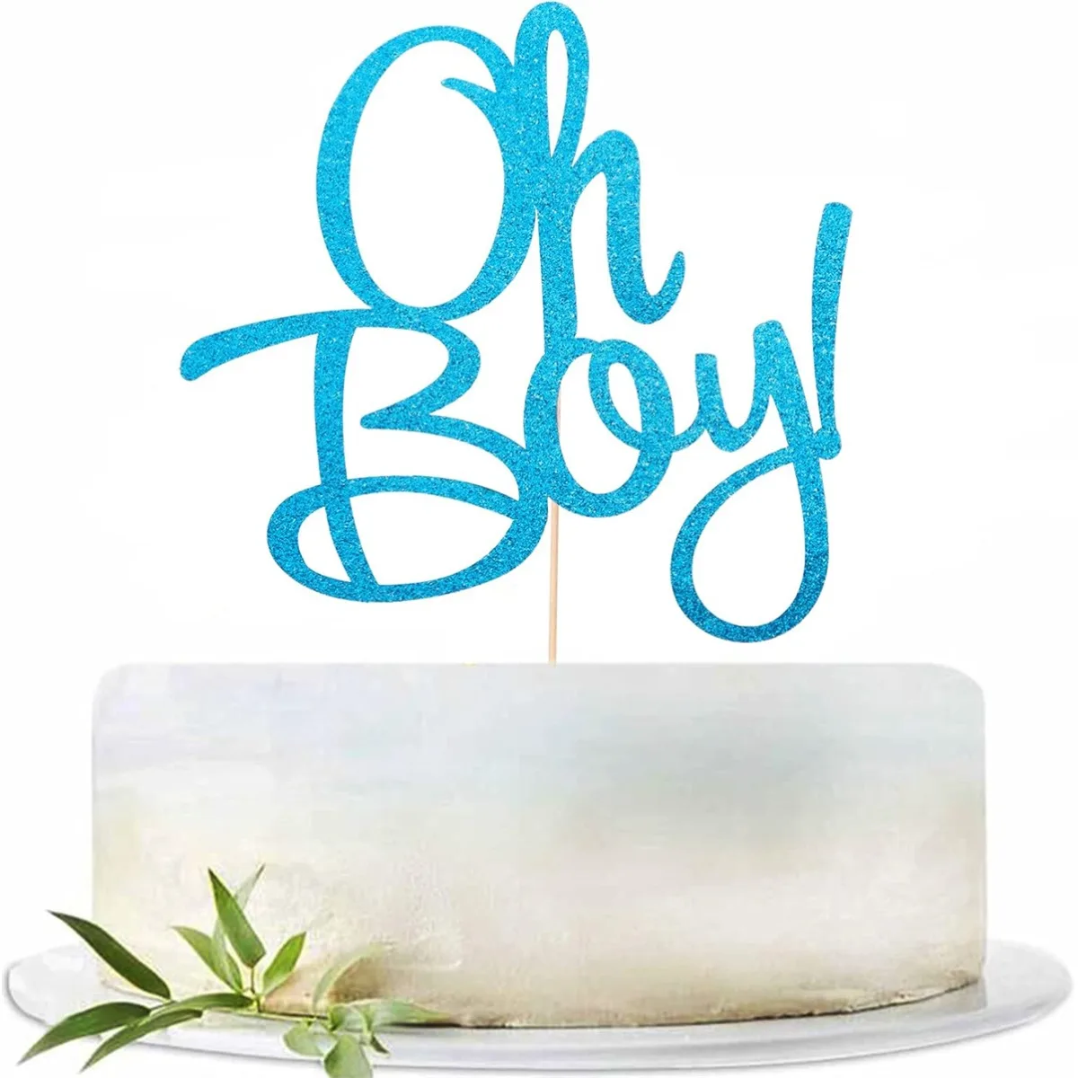 عبوة واحدة من قطعة علوية للكيك باللون الأزرق أوه بوي، قطعة علوية لتزيين حفلات كعكة استحمام الطفل من أجل It'a A Boy Baby Boy #5