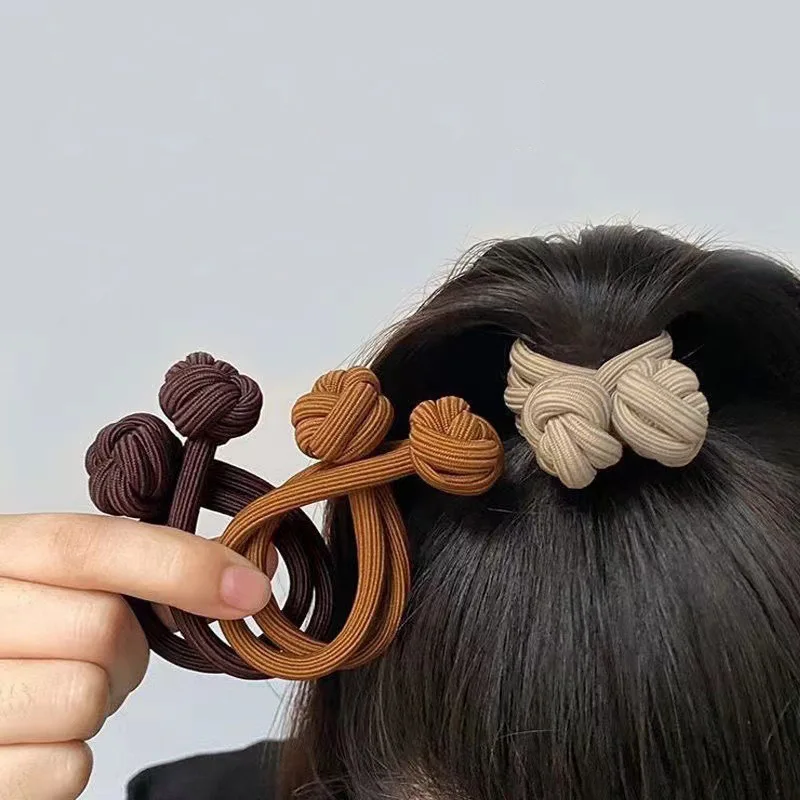 AISHG-Monocromático Elástico Trançado Rubber Band Scrunchies para Mulheres, fitas de rabo de cavalo, acessórios de cabelo para meninas