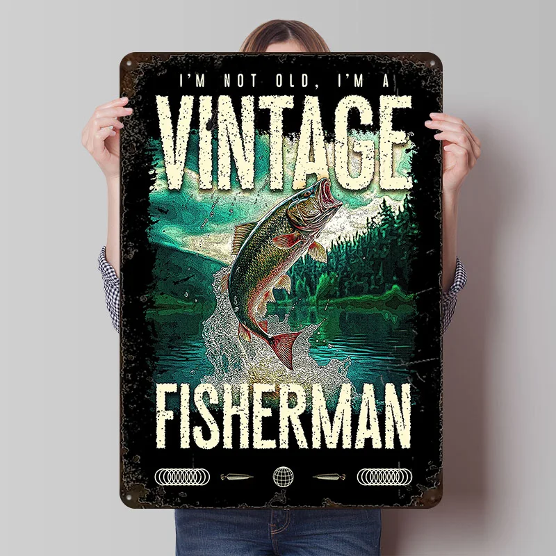 Vintage Trout Fisherman Poster Customized Vintage Metal Signs Wall Art Retro Tin Plaque for Room Accessories House Custom Plate