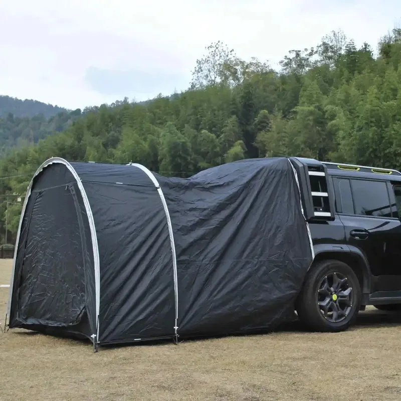 

1 Person Waterproof Car Side Camping Tent Black Coated SUV Van Rear Shelter Easy Setup One Room for Hatchback Taiate Outdoor