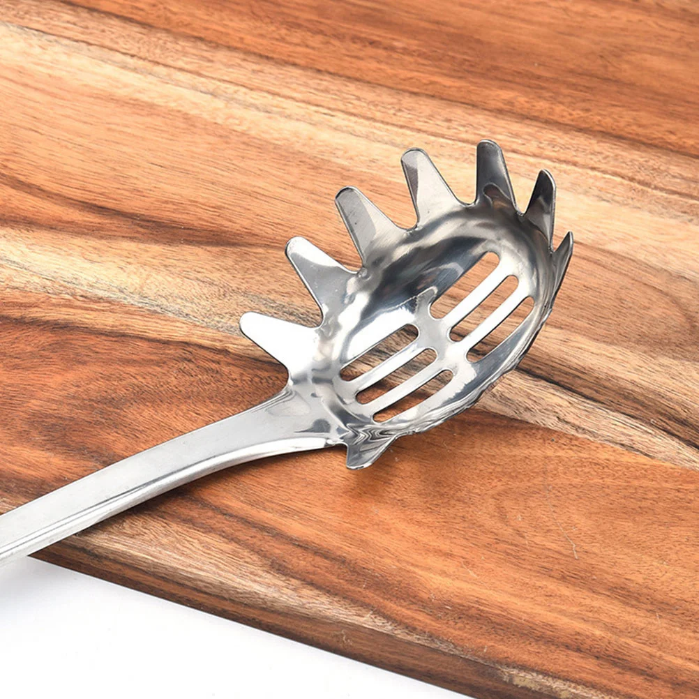 

2Pcs Stainless Steel Spaghetti Spoon Noodle Server Pasta Strainer Serving Utensil Kitchen Tool Serving Spoon Noodle Server