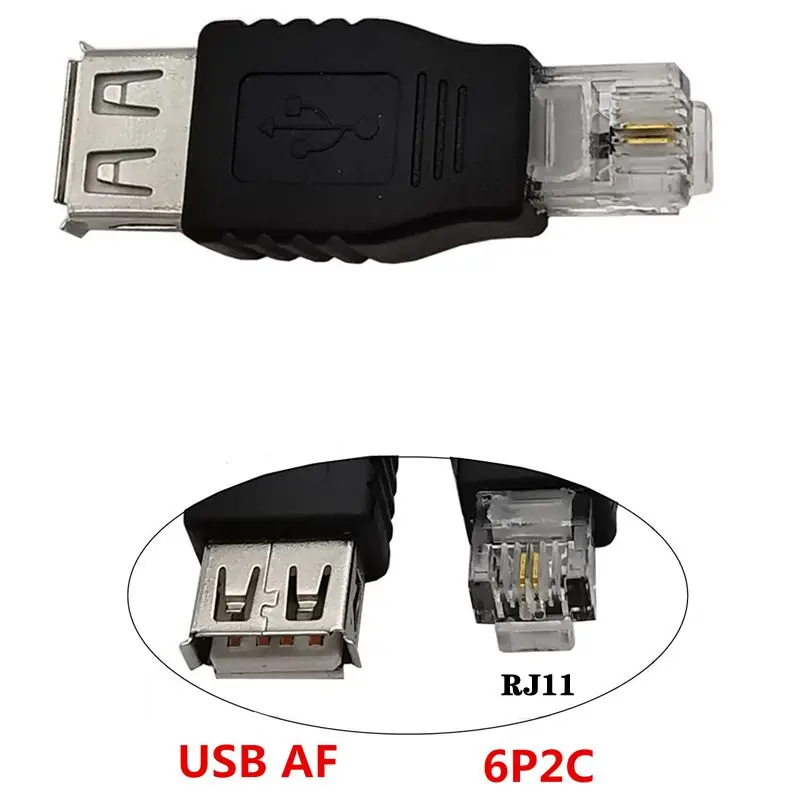 USB2.0 A Female to RJ11 Extend Adapter USB A Female to Telephone Adapter 6P2C/6P4C RJ11 Interface